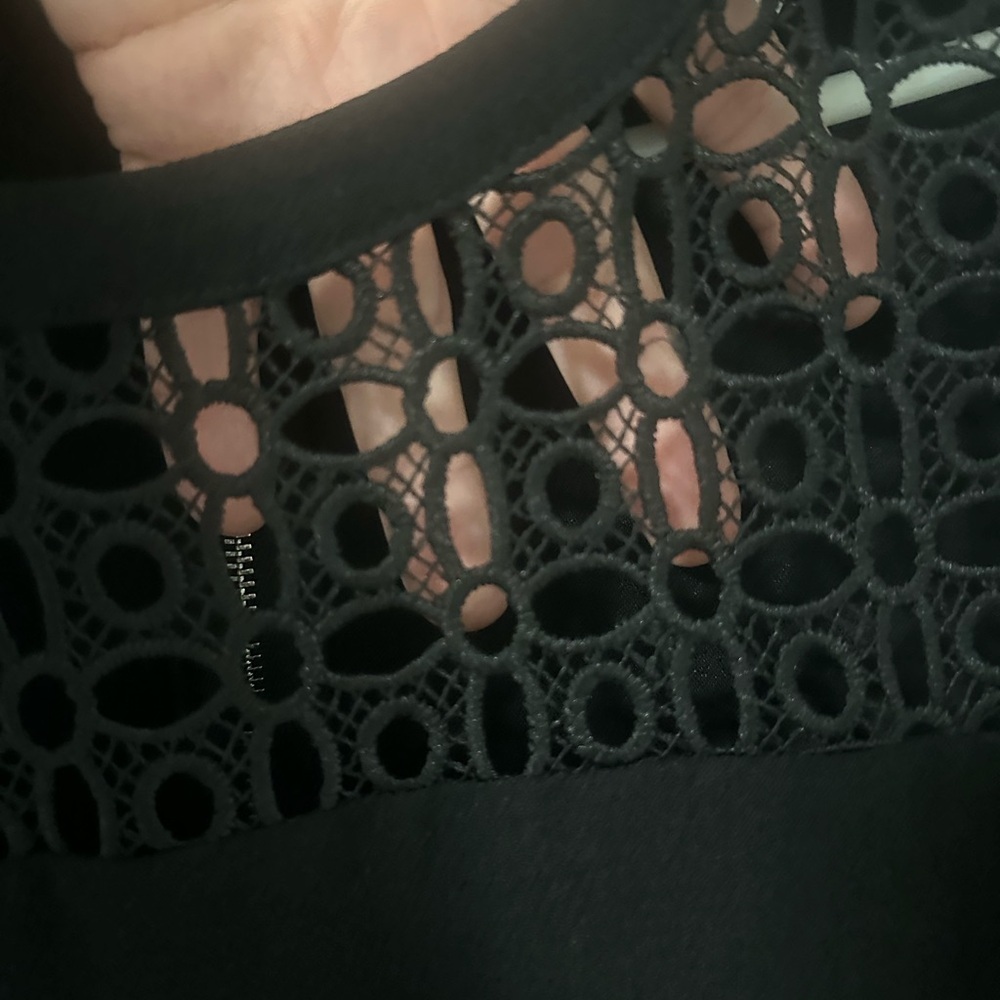 Alythea Black Lace Panel Romper Short Sleeve Fit & Flare, Size Medium NEW - Picture 6 of 16